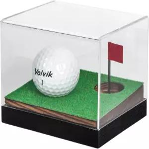 J JACKCUBE 디자인 투명 아크릴 골프공 기념품 진열 케이스 먼지 방지 홀더 보관 박스 우드 베이스 포함 -