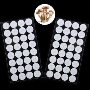 존온 64피스 합성 필터 종이 스티커 20MM 0.3MM 디스크 테이프 버섯 재배용 메이슨 자 아래에 부착용