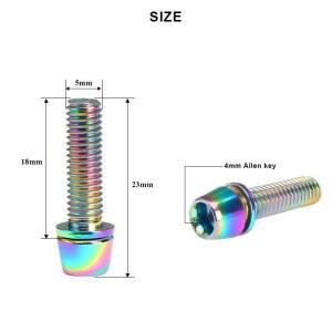 6pcs 티타늄 도금 자전거 나사 M5 x 18mm - 핸들바 라이저 용  스테인레스 스템 볼트 경량  키트