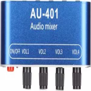 4 in 1 출력 미니 스테레오 믹서 PC 노트북 헤드폰용 3.5mm 사운드 셀렉터 앰프 스피커용 볼륨 조절이