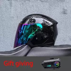 바이크 오토바이헬멧 하이바 오토바이 헬멧 페달 하프 커버 cascos para motos Bluetooth 이어폰과 짝을 이