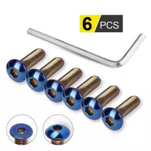 패들쉬프트연장킷 핸들튜닝용품 6pcs 번트 티타늄 자동차 스티어링 휠 볼트 M5x15mm M5x19mm 육각 머리 304