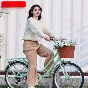 여성용 자전거 클래식 바구니 장보기 아줌마 변속기 조립완성 시티바이크 레트로