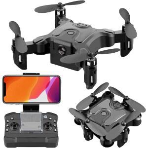 4K 카메라와 6축 안정화 미니 셔틀 접이식 FPV 드론 소형 무인 항공기 원키 이착륙 모드 360 롤 지원