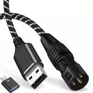 XinYaa USB to XLR 케이블 10피트 오디오 컨버터 Type C 수컷 출력 스테레오 코드 앰프 스피커 믹서 콘솔