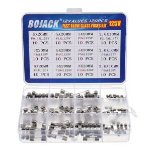 BOJACK 크리스마스 조명 퓨즈 5X20MM 125V 0.5A 1A 2A 3A 4A 5A 8A 10A 15A 패스트 블로우 유리 3.6X10MM 미니 2.5A 전류 조립 키트