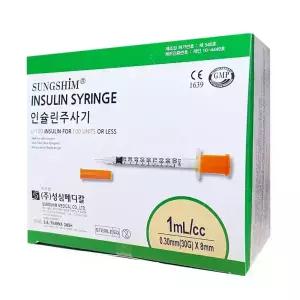 성심 인슐린 주사기 1cc 30G 8mm 100개입