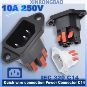 고품질 비 솔더 erminal 압착 전원 케이블 AC IEC320 C14 3pin 소켓 10A250V DIY  와이어 연결 커넥터