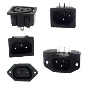 높은 품질 블랙 10A 250V IEC320C13 / C14 3 핀 범용 산업 전기 AC 소켓 CE 인증 패널 마운트 POWER LOGIC
