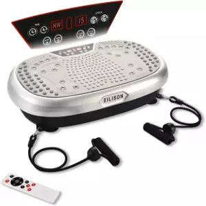 EILISON FitMaxx 3D XL 진동 플레이트 운동기 120회 속도 지원 저항 밴드 미끄럼 방지 표면 350파운드 용량