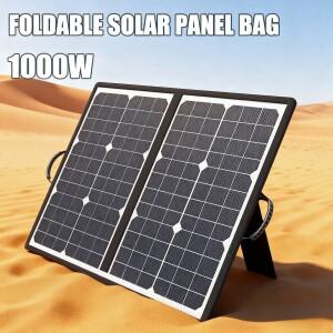1000W 태양광 패널 키트, 캠핑용 접이식 발전소, 휴대용 발전기 충전기, 자동차, 보트, 카라반, 캠프용 18V