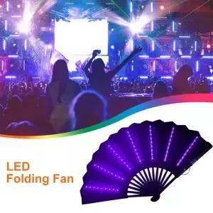 춤추는 불빛 팬 글로우 접이식 LED 나이트 쇼 할로윈 크리스마스 레이브 페스티벌 액세서리 야광 파티 용품
