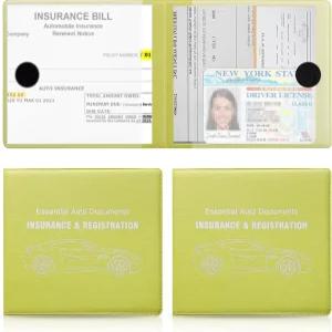UYYE 자동차 등록 및 보험 카드 소지자 차량 글러브 박스 정리함 서류 면허증을 위한 내부 액세서리 - 2팩