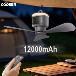 탁상용선풍기 12000MAH 휴대용 천장 야외 캠핑 텐트 LED 원격 공기 충전식 제어 쿨러 전기 라이트 순환기