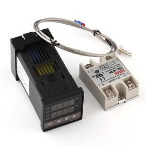 디지털 PID 온도 컨트롤러 REX-C100 REX C100 조절기 40DA SSR 릴레이 K 열전대 RKC용 1m 프로브