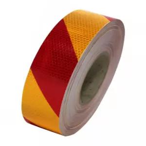 모아온셀 벌집무늬 반사 테이프 사선 황적색 50MM X 50M 반사스티커