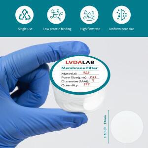 Xin 테스터 100PCS 13/25/50mm 직경 0.22um/0.45um MCE/나일론 멤브레인 필터 원형 혼합 셀룰로오스 에스테