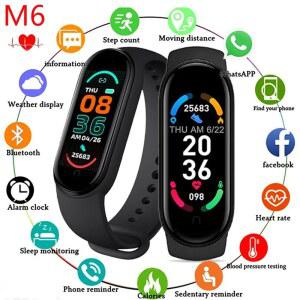 M6 스마트 시계 남성 여성 피트니스 트래커 Smartwatch 혈압 심장 박동 모니터 피트니스 밴드 Smartbracelet for Andro d OS