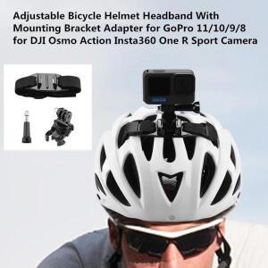DJI Action 5 Pro 4 3 용  360 브래킷 어댑터베이스가있는 자전거 카메라 헬멧 마운트 스트랩 부착물