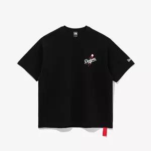 NEW ERA 뉴에라 엠엘비 MLB LA 다저스 치어링 푸드 티셔츠 블랙 14536501 410158