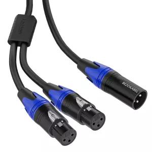 BEZOKABLE XLR 스플리터 밸런스 케이블 남성 대 여성 2 Y 3핀 - 1피트
