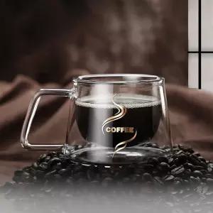 로하티 썸데이 내열 커피잔 200ml 이중 유리잔
