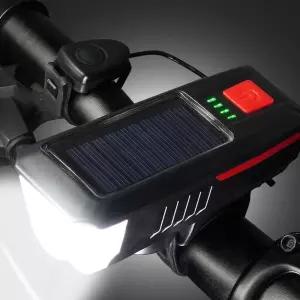 자전거 킥보드 태양광 충전 라이트 전조등 전자벨 LED 자전거라이트 wy52F7D