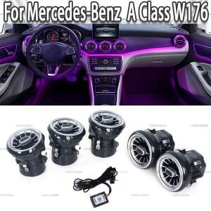자동차 12 색 LED 에어 컨디션 벤트 아울렛 터빈 에어 벤트 메르세데스 벤츠 A B CLA GLA 클래스 W117 W156