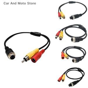 1피스 RCA AV & DC 전원 변환 케이블 4핀 항공 남성-여성 어댑터 차량 후방 카메라 모니터 DIY 액세서리