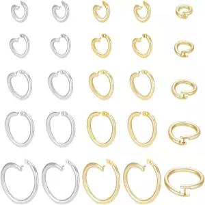 PH PandaHall 40pcs 잠금 점프 링 14K 금도금 원형 목걸이 팔찌 열쇠고리 장신구 DIY 공예 금 은을 위한