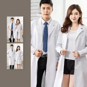 (타입:반팔-여성 | 사이즈:L)키밍 병원 의사 가운 실험 위생복 피부관리사 간호사 영양사 사계절 유니폼 간