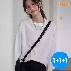 [하프클럽/]3종세트 여성 레귤러핏 코마사 무지 긴팔면티셔츠 이너티 WPR3T