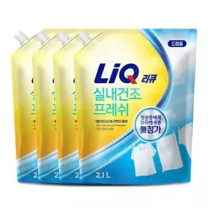 리큐 실내건조 프레쉬 베이킹소다 구연산 드럼용 세탁세제 2.1L 4개