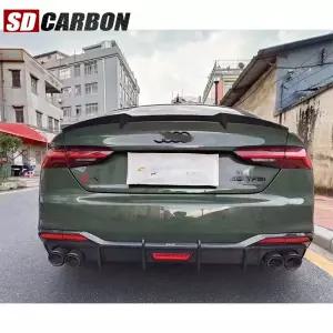 아우디 A5 S5 B10 2020년 이후 카본 파이버 리어 범퍼 디퓨저 스플리터 호환