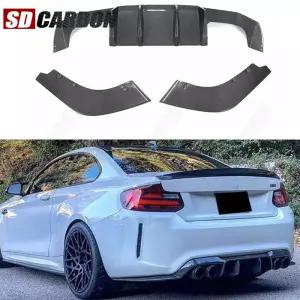 BMW M2 F87 M2C 카본 파이버 디퓨저 리어 범퍼 스플리터 V 스타일 호환