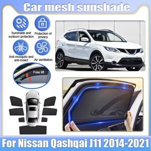닛산 Qashqai J11 2014-2021 로그 스포츠카 메쉬 그늘창 차양막 자외선 차단제 프라이버시 커튼 커튼 선 바