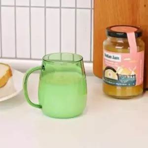 내열머그컵 400ml 그린 카페커피잔 예쁜유리컵 내열유리컵 커피잔 WFPBG7O