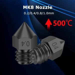 1.75mm MK8 3D 프린터 Anet A8 + Ender 3 3S Pro V2 CR10 부품 용 경화 강스틸 노즐 압출기 프린팅 헤드