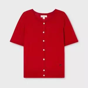 후아유 Punching Sk i Short Sleeve Cardigan WHCKG2 22F