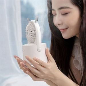 가습 선풍기 무드등 선풍기 탁상용 충전식 사무실 소형 무선 휴대용 가습기 개인용 미스트