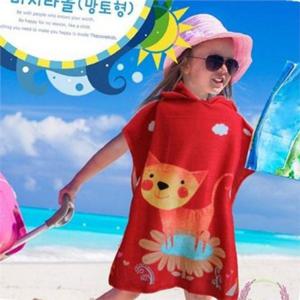어린이 비치 가운 아동 비치 타월 수영 후드 물놀이 여름 목욕 휴가 수영복 흡수력 수영장 스포츠 커버