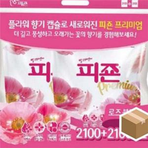 액상 섬유 유연제 2100mlx8입 의류 섬유 유연제 대용량 핑크향 리필 탈취 세탁 장미 로즈향 보조제 관리