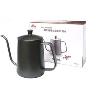 커피 드립 포트 600ml 핸드 드립 주전자 스테인리스 바리스타 업소용 홈카페 용품 주방 그라인더 플레이트