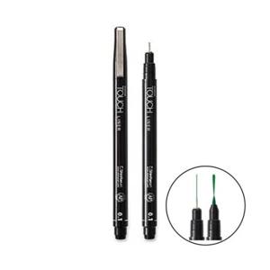 혜명잡화몰 신한 터치라이너 딥그린 Brush - 갑 (12개입) 드로잉라이너 컬러펜 드로잉펜 피그먼트라이너
