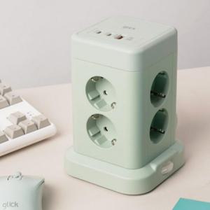 고용량 4000W 타워형 USB 난연 멀티탭 8구