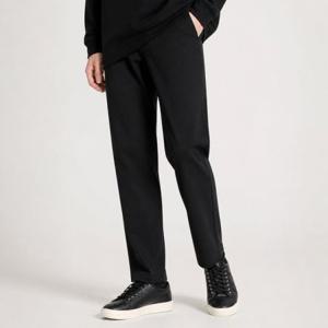 차콜 겨울 남자 남성 따뜻한 본딩 데일리 와이드 슬랙스 블랙 정장바지 밴딩 치노팬츠