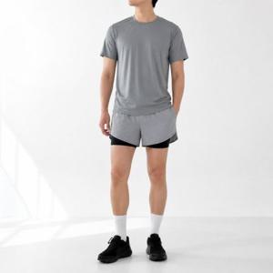 여름 남성 그레이 남자 투인원 3부 일체형 러닝 헬스 셋업 반팔 투피스 시원한 상하세트