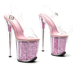 Leecabe 8Inch/20cm PVC 어퍼 플랫폼 샌들 파티 하이힐 신발 폴 댄스 신발