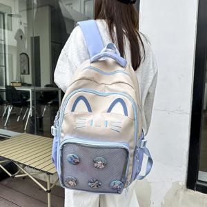 Kawaii 여성 배낭 달콤한 핑크 일본 만화 고양이 Ita 가방 패션 대용량 캐주얼 다목적 배낭 여성용