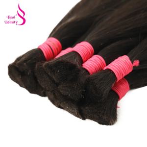 인간 머리카락 엮기용 노 웨프트 벌크 헤어 번들 100% 베트남산 천연 생모 50g 100g 내추럴 스트레이트 블랙 브라운 45-70cm